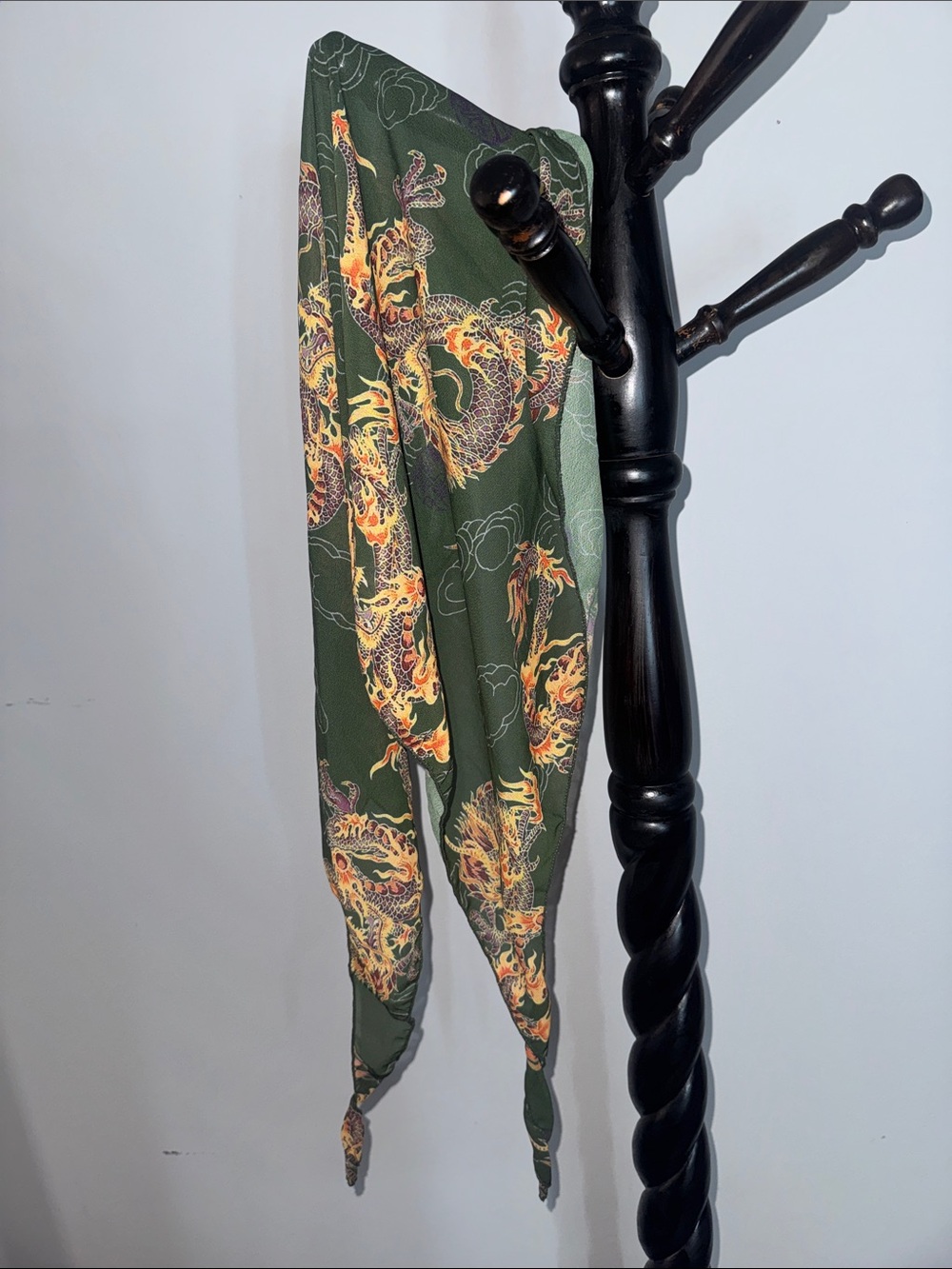 Men's Green Dragon-Print Durag 37.T